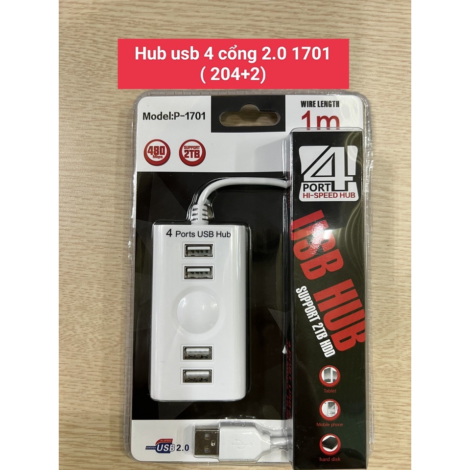 Hub usb 4 cổng 2.0 P-1701