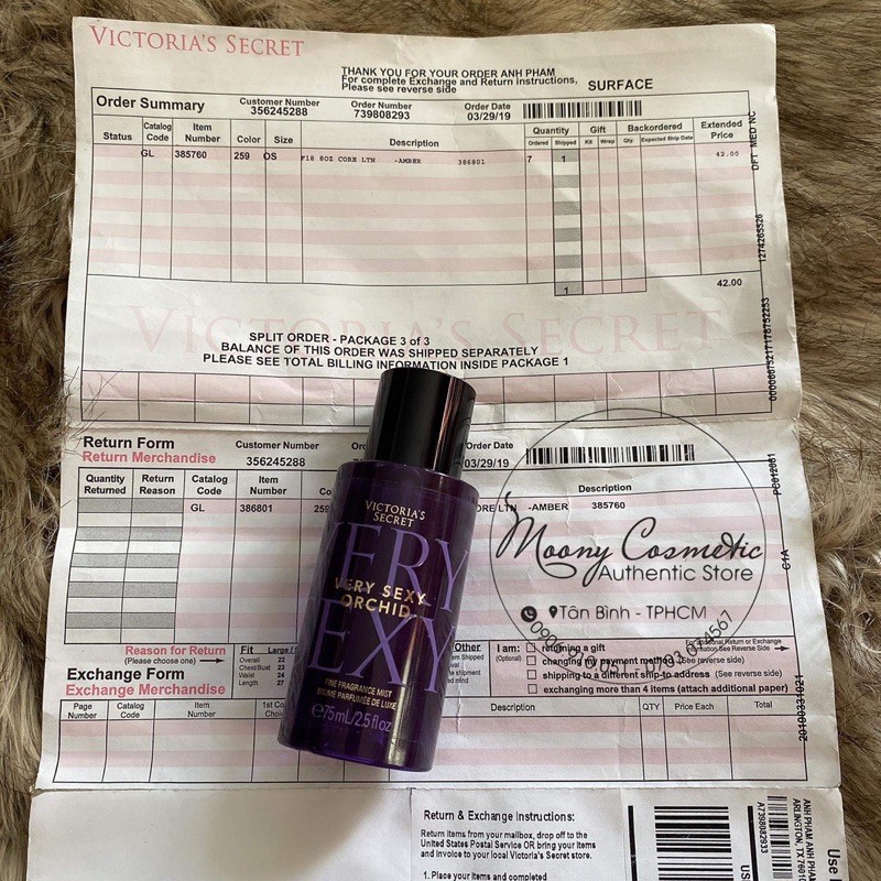 Xịt thơm toàn thân body mít hương nước hoa dòng cao cấp Victoria secrect’s 75ml Very sexy/Bombshell/Tease/Amber romane