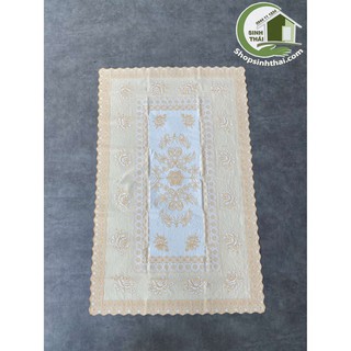 Tấm khăn trải bàn 80cm x 1,2m bằng nhựa không thấm nước màu kem