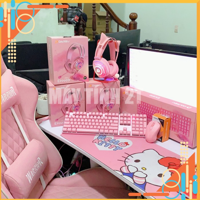 Combo Bộ Bàn Phím Dareu EK810 + Chuột Dareu LM115G +Tai Nghe Dareu EH469 +Tặng Bàn Di Hồng 30x80 - Pk Máy Tính