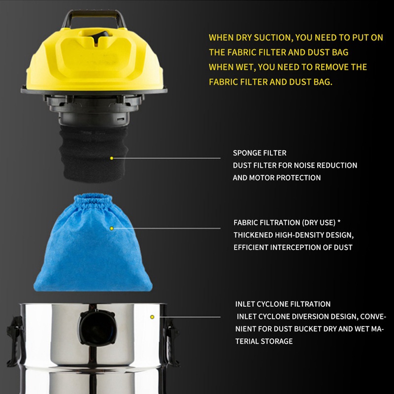 2 Túi Lọc Cho Máy Hút Bụi Karcher MV1 WD1 WD2 WD3 SE4001