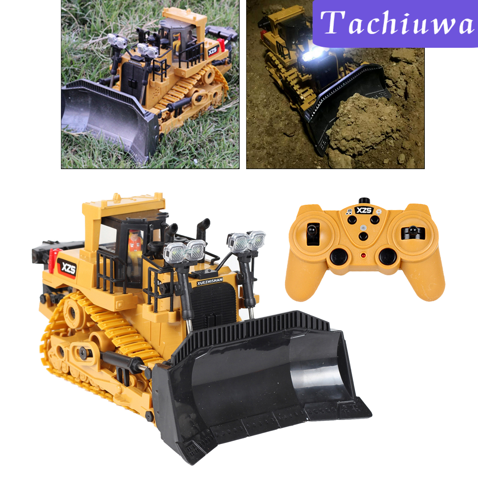 RC Xe Xúc Đất Điều Khiển Từ Xa Có Đèn Và Âm Thanh