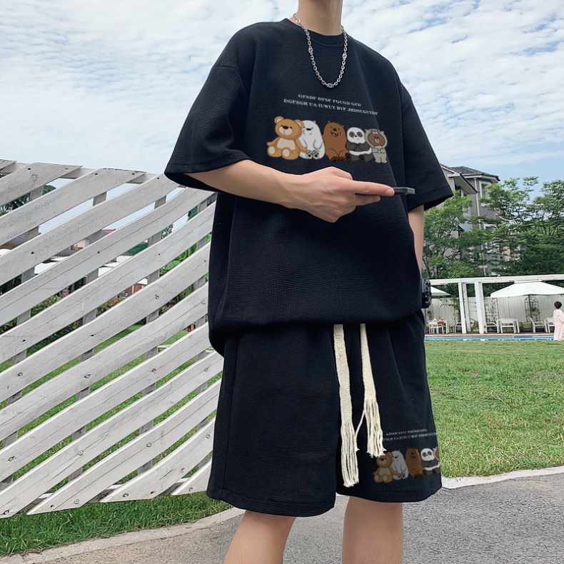 đồ bộ thể thao nữ unisex bộ thể thao nam mùa hè phong cách Hàn Quốc sét bộ thể thao from rộng bộ quần áo nam trẻ tuổi Quần áo nam thời trang bộ