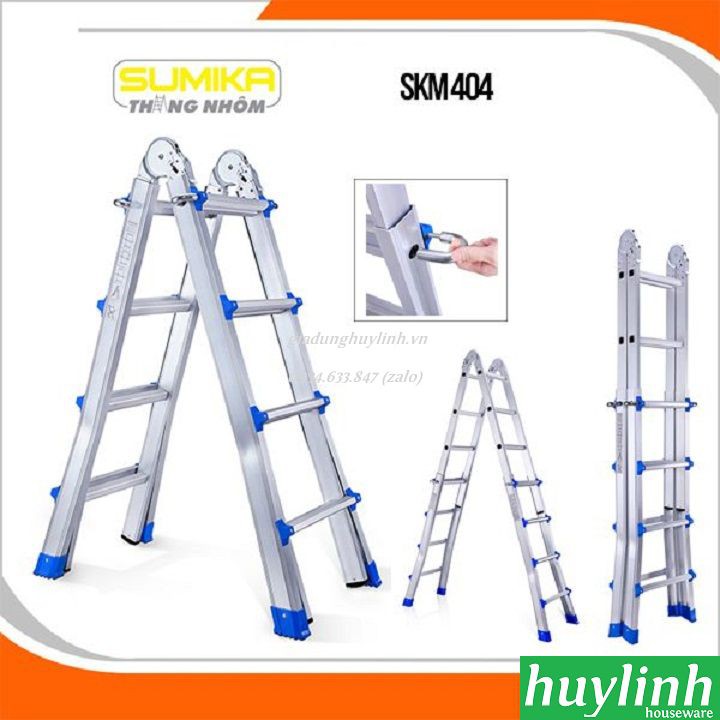 Thang nhôm gấp chữ A đa năng Sumika SKM-404 - 4 mét