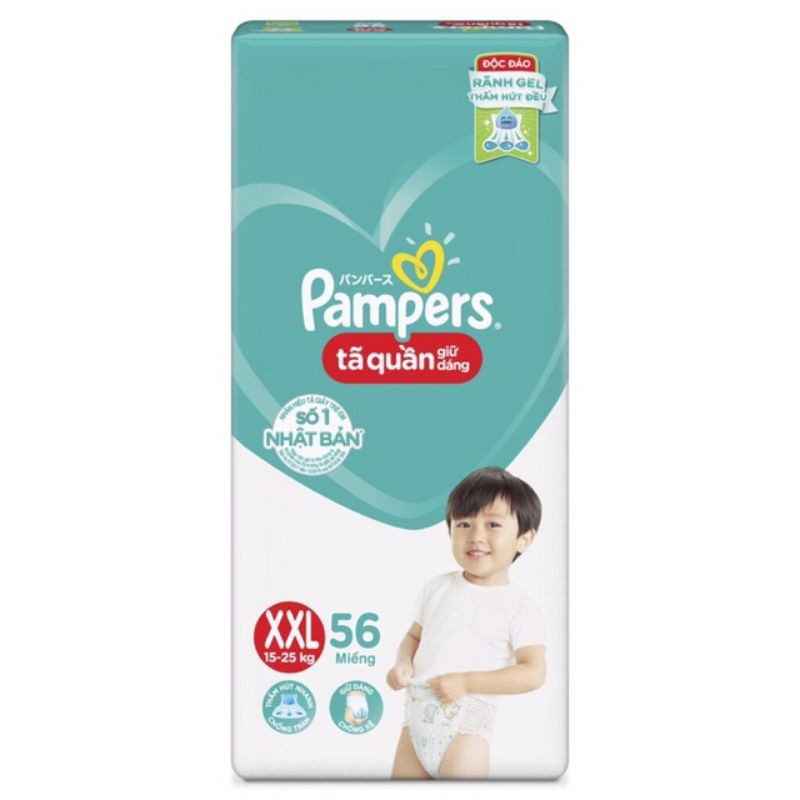 Tã Bỉm quần/ Dán Pamper M74/L68/XL62/XXL56 Mẫu Mới Giữ Dáng Gói Dực Đại