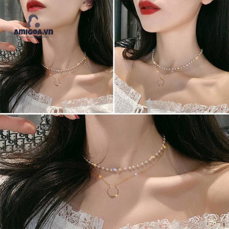✨✨Vòng Cổ Chuỗi Ngọc Trai Nhân Tạo Tự Nhiên Khí Chất Thời Trang Nữ Tính Thiết Kế Cảm Giác Tối Đa