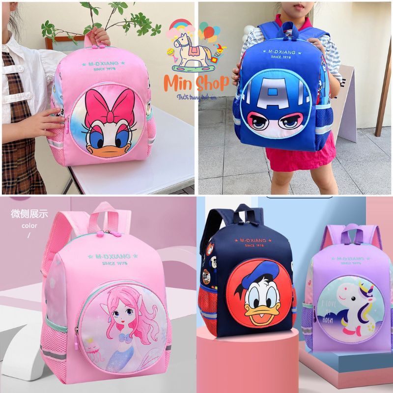 Balo trẻ em, ba lô đi học mẫu giáo mầm non siêu nhẹ Ngựa pony Công chúa Sư tử Caption Kỳ lân Unicorn Min shop 2022