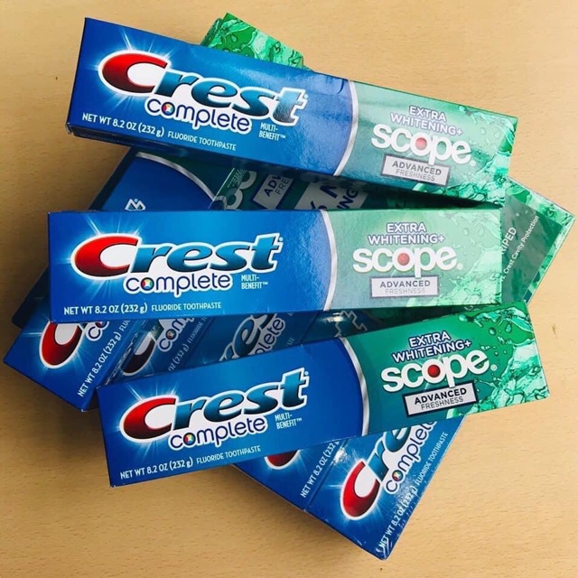 kem đánh răng Crest Complete Extra Whitening + Scope Advanced Toothpaste 8.2oz (232g), 5-pack