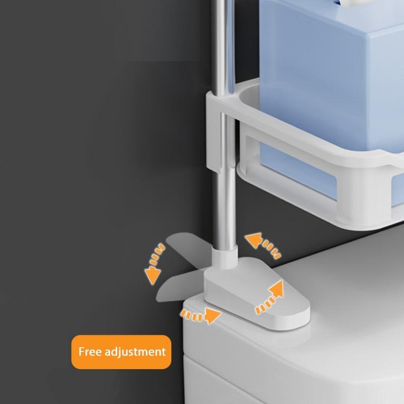 Giá kệ để nhà vệ sinh (2 tầng) khung kim loại lắp ráp hít chân không gắn tường KM 70062