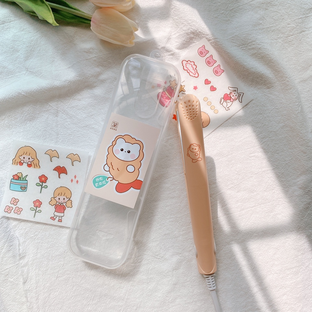 [link2]Máy làm tóc uốn duỗi tóc  mini cực xinh tặng kèm hộp và sticker trang trí