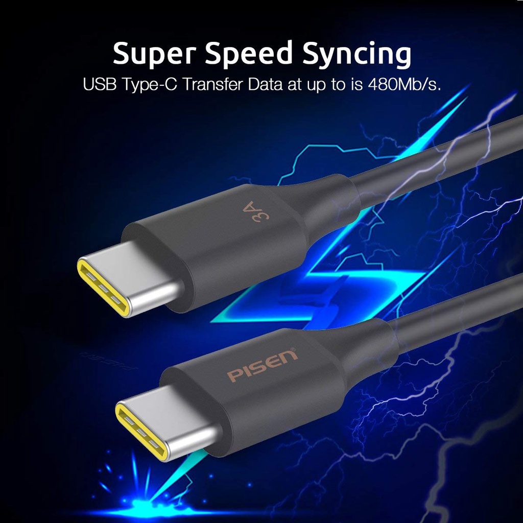 Cáp 2 đầu dương USB TYPE C dài 1m Pisen TCC04