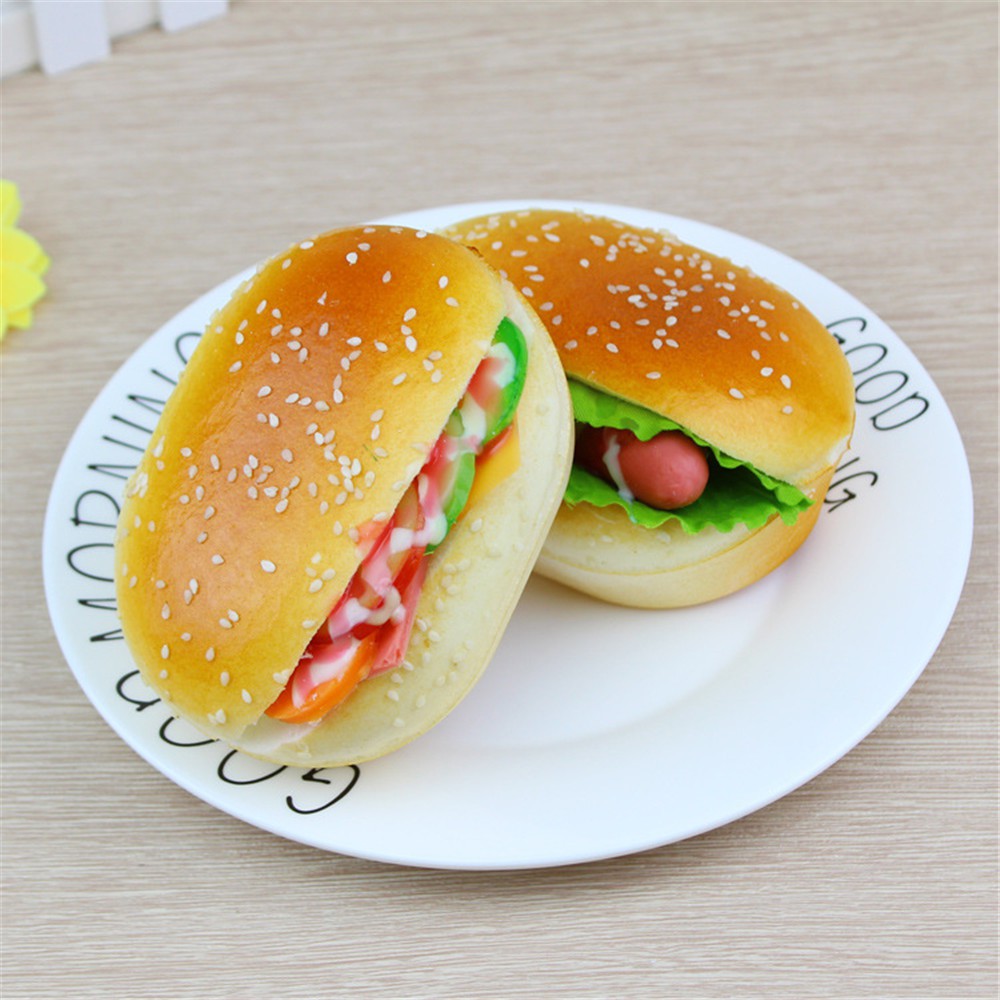 Đồ Chơi Xốp Squishy Giảm Stress Hình Bánh Hamburger Dễ Thương Cho Bé