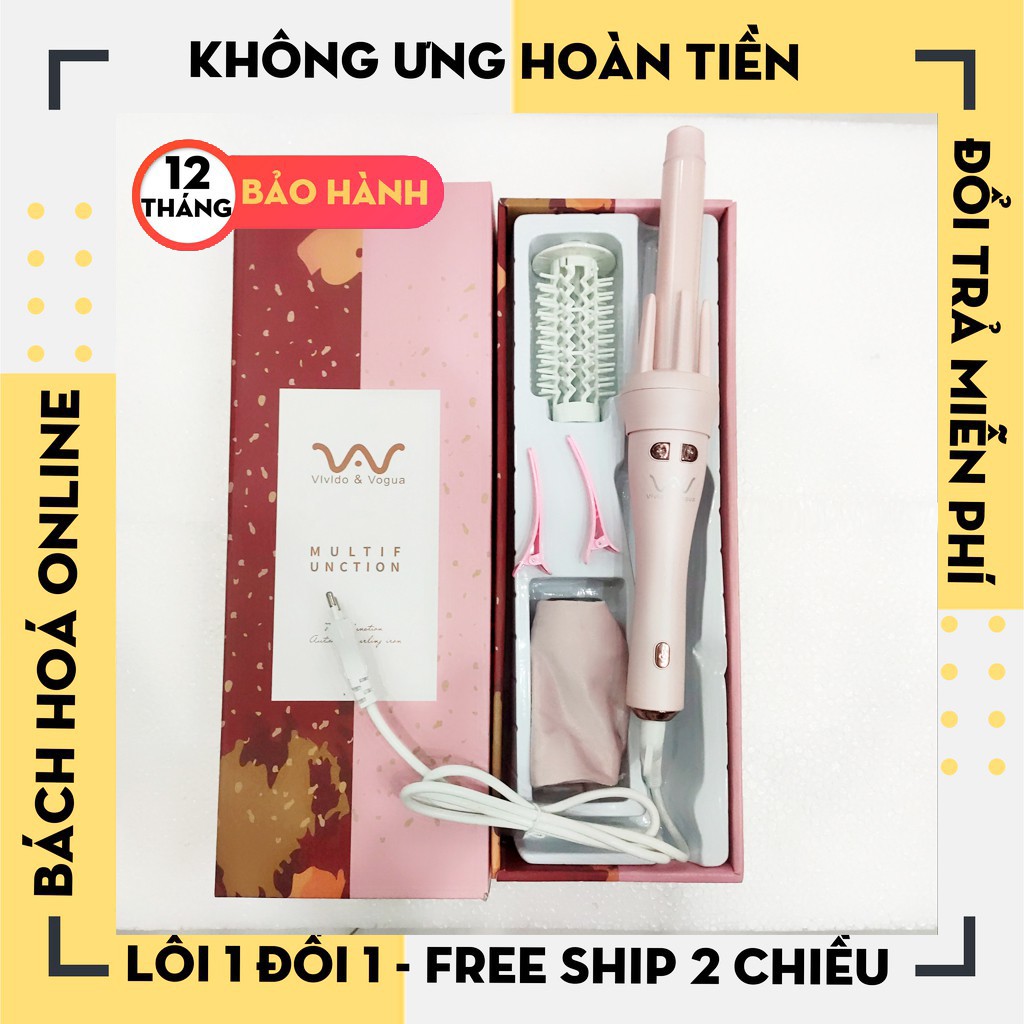 [Hàng Loại 1] Lược uốn xoăn cao cấp, máy uốn xoăn xoay tự động 360 độ đa năng
