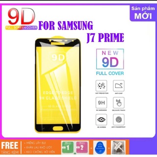 Kính cường lực full màn 9D cho samsung J7 prime tặng ốp dẻo trong