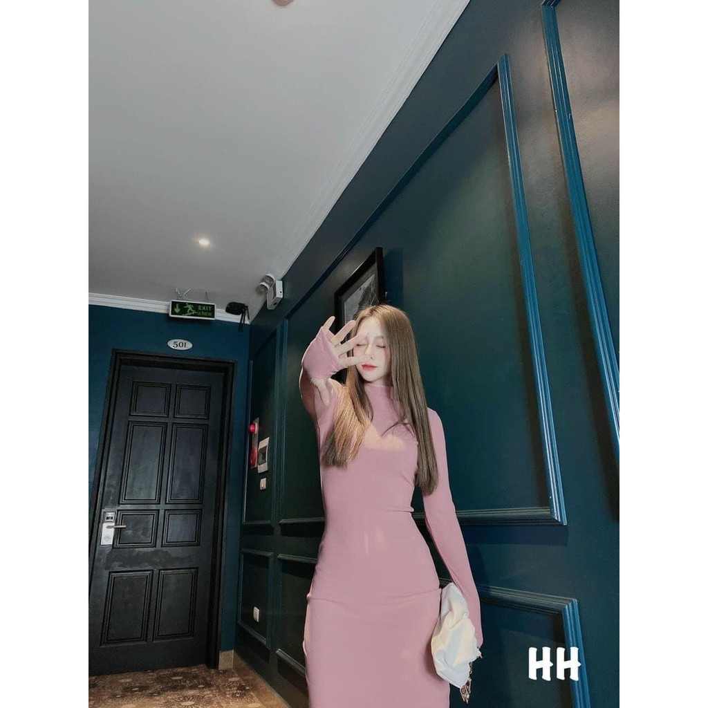 Váy body len tăm tôn dáng 5 màu mã 109 kèm ảnh thật,video)