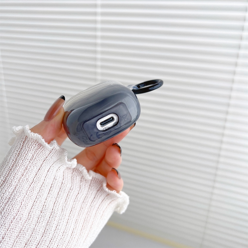 Vỏ Bảo Vệ Hộp Sạc Tai Nghe Không Dây Bằng Silicon TPU Mềm Trong Suốt Màu Gradient Chống Sốc Chống Rơi Kèm Móc Baseus w04 / w04 pro TWS