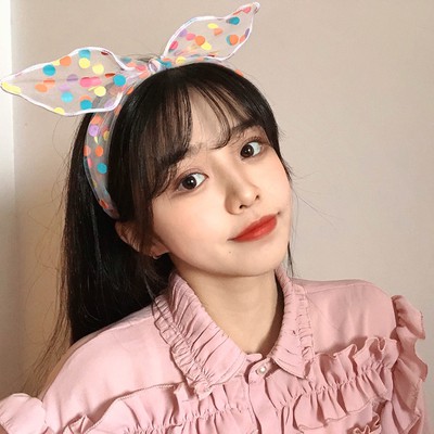 Dây Cột Tóc Lưới Chấm Bi Nhiều Màu Dễ Thương Cho Bé Gái