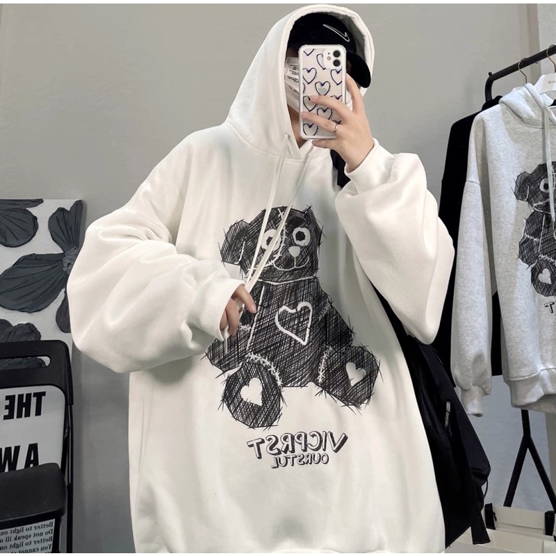 Hoodie  nam nữ chuẩn UNISEX  in gấu rách