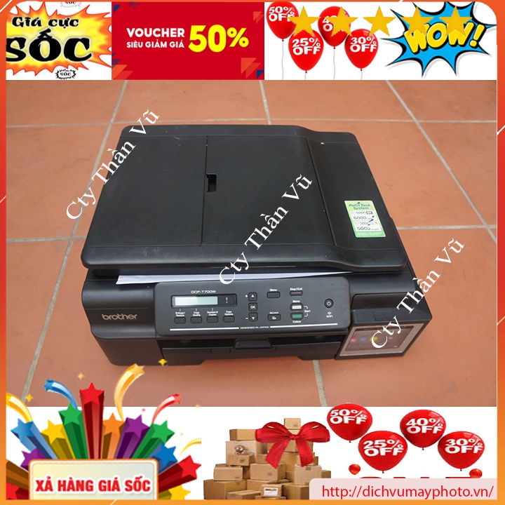 Máy in phun màu cũ đa năng Brother DCP T700W có photocopy scan wifi ADF dùng ổn định hàng bền chất lượng gọn đẹp