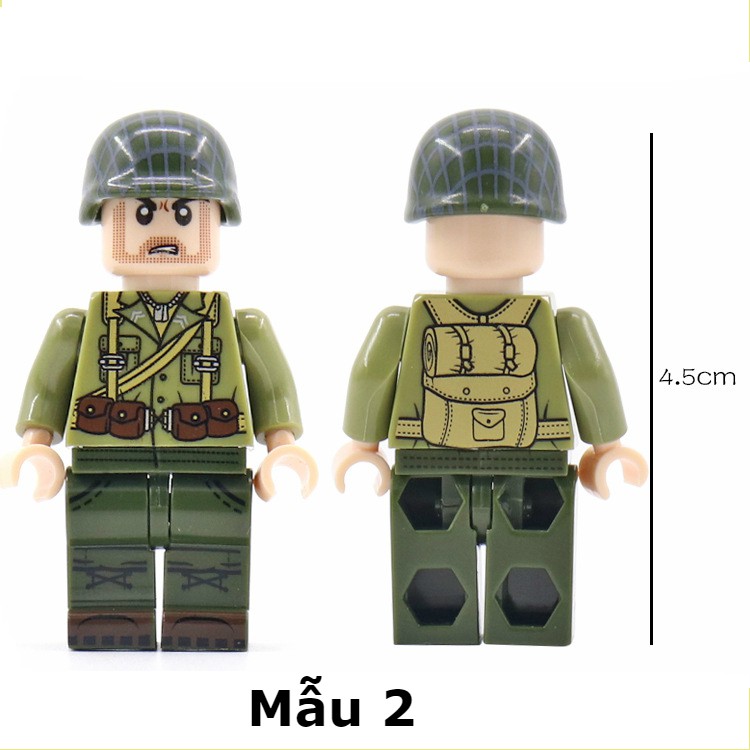 Minifigures Nhân Vật Lính Mỹ Có In Hình Balo Mặt Sau Siêu Đẹp NO.691 - Phụ Kiện MOC Army