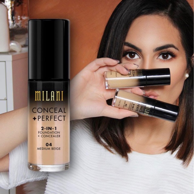 Kem nền che khuyết điểm Milani 2 in 1 coneal & Perfect 30ml