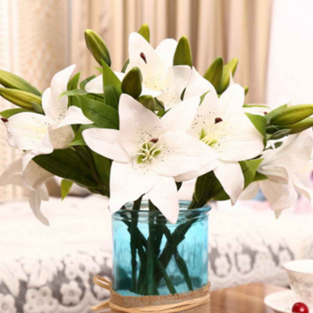 1 Cành Hoa Lily Nhân Tạo Trang Trí Nhà Cửa / Văn Phòng / Tiệc Cưới