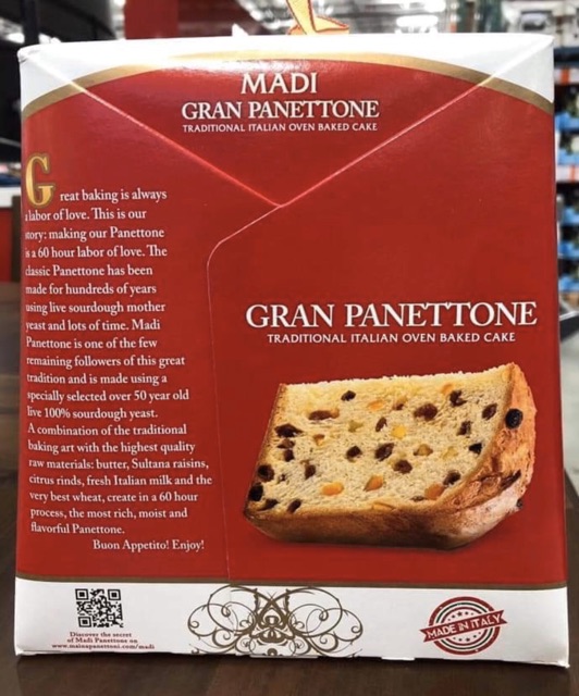 🍇🍞🍒Bánh mì nho khô truyền thống Ý The Original MADI Gran Panettone Italian Cake 1kg🍓🍞🍊