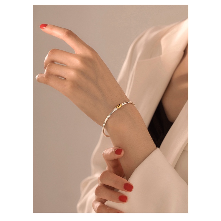 Vòng Tay Mạ Bạc 925 Hình Mặt Cười Phong Cách Thái Lan Đơn Giản Thời Trang Cho Nữ