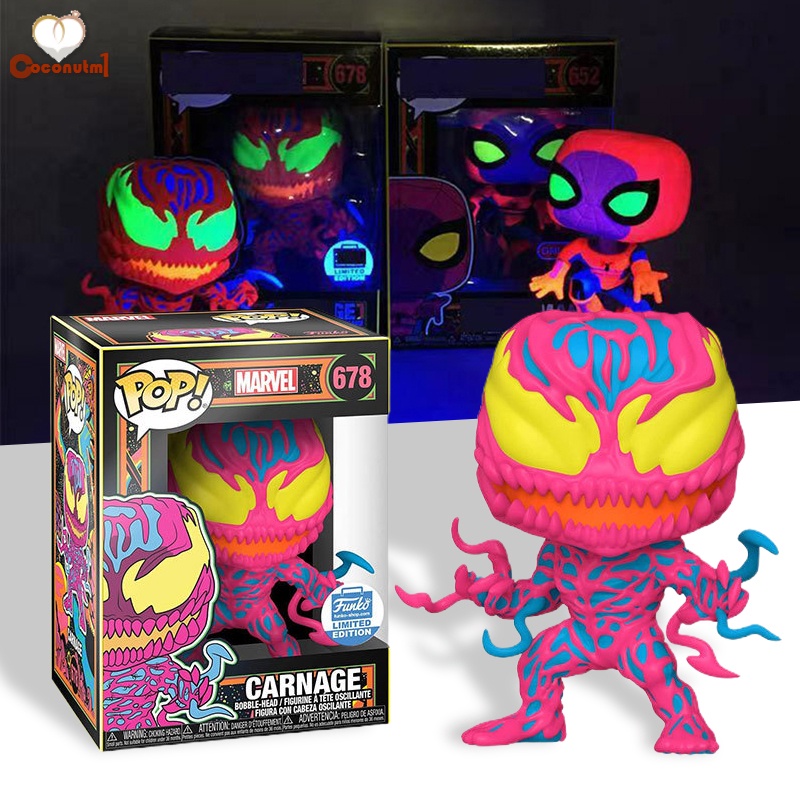 Mô hình Funko Pop Carnage/Spider-Man/Magneto phát sáng trong đêm trang trí xe hơi