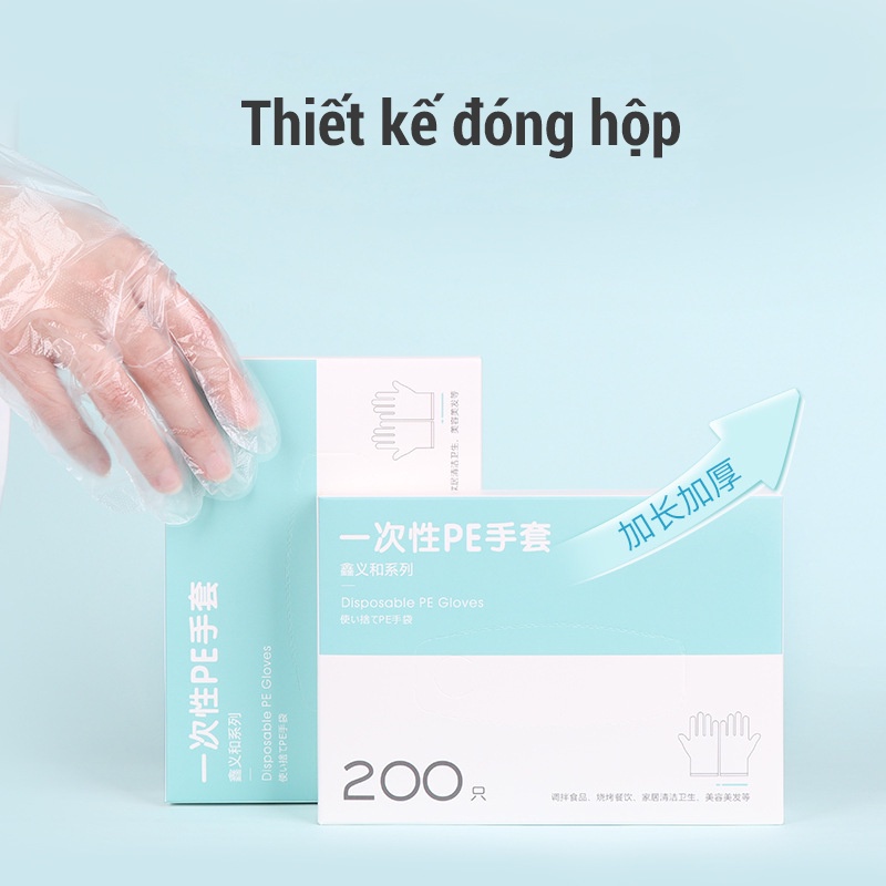 Găng tay dùng 1 lần set 200 cái tiện dụng Thế Giới Khăn