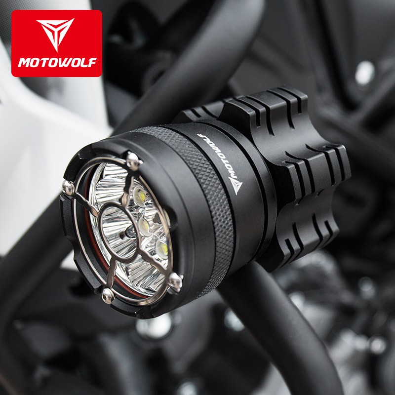 Đèn led trợ sáng xe máy Motorwolf tặng kèm bộ công tắc on/off