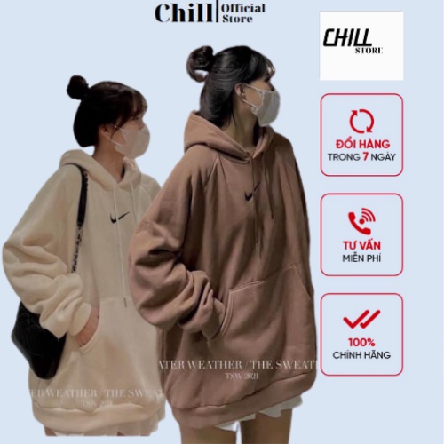 Áo hoodie nike nỉ có mũ  Áo hoodie nam nữ dáng rộng mặc mùa đông style hàn quốc hàng tốt bền xịn Chillfashion | BigBuy360 - bigbuy360.vn