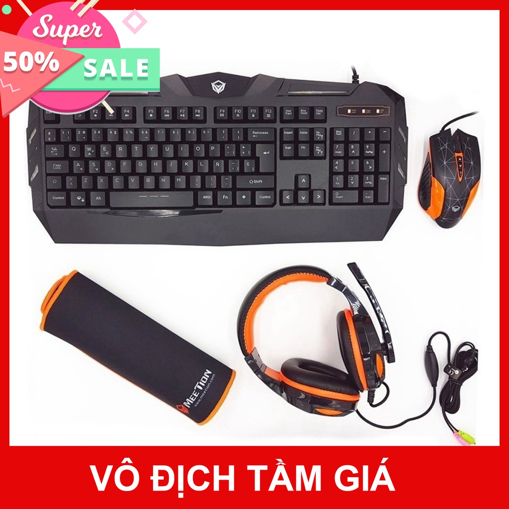Combo Phím Chuột Tai Nghe Lót Chuột Meetion MT-C500 - Chính hãng Meetion - Bảo hành 12 tháng - Cam kết lỗi 1 đổi 1