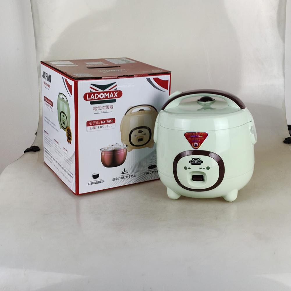 [Chính hãng] Nồi cơm mini 0.8L Ladomax HA-7608 lòng niêu chống dính nấu cơm chín đều, có xửng hấp