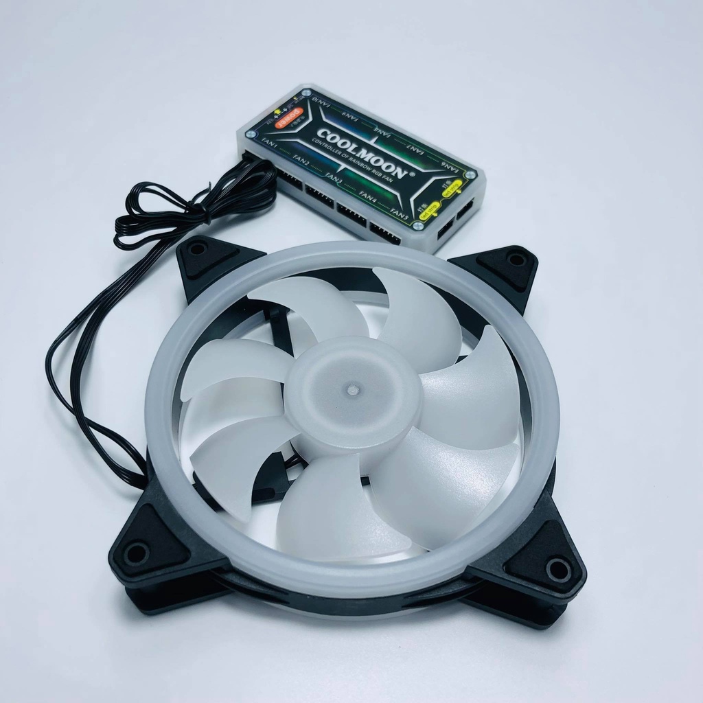 Bộ 6 Quạt Tản Nhiệt, Fan Led, Fan Case V2 Led RGB Dual Ring Đồng Bộ Hub Quạt Coolmoon