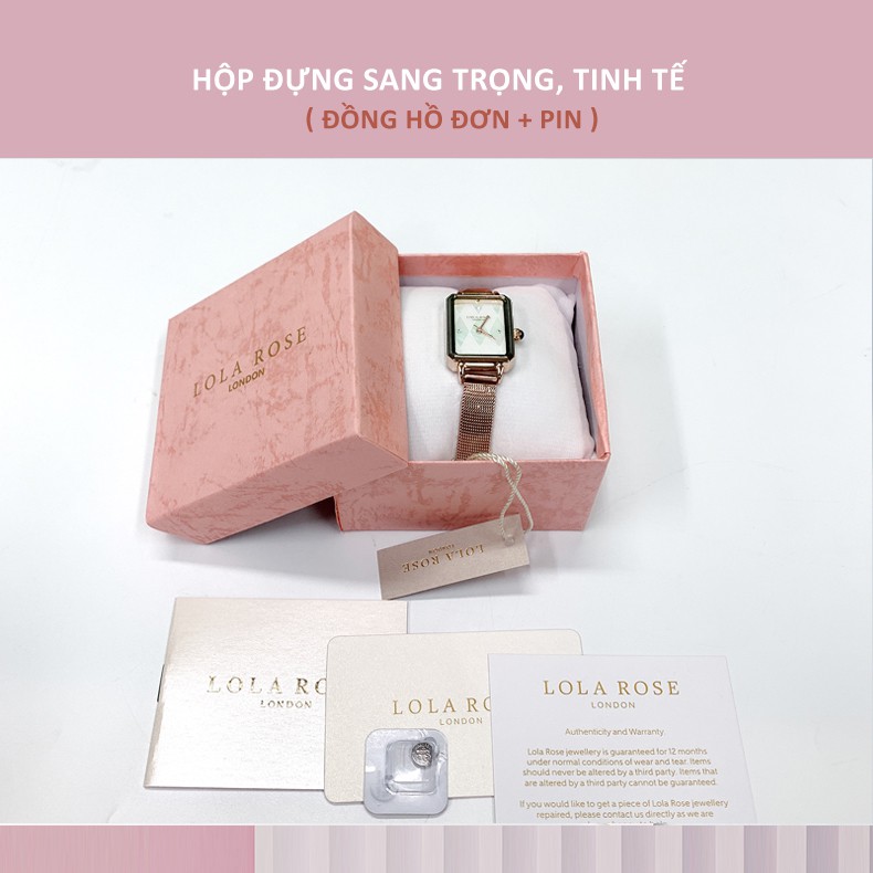 [Mã BMLT200 giảm 10% đơn 699K] Đồng hồ nữ chính hãng cao cấp Lolarose mặt vuông vỏ ngọc trai trắng xà cừ dây đeo ki | BigBuy360 - bigbuy360.vn