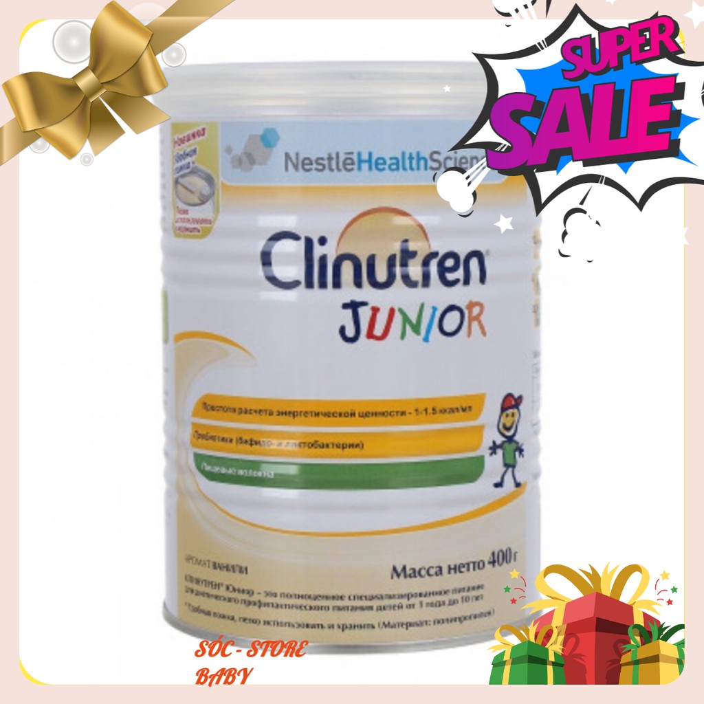 [Mã 267FMCGSALE giảm 8% đơn 500K] Sữa bột Clinutren Junior by Nestlé 400g - Nga[Date 9/2022]