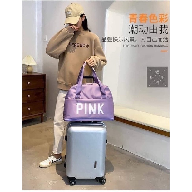 Túi du lịch cầm tay Pink mẫu mới ( ngăn rộng thoải mái)