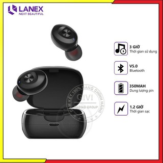 Tai nghe bluetooth lanex lep-w15 v5.0 hỗ trợ mic cảm ứng tws, chuyên dùng cho iphone