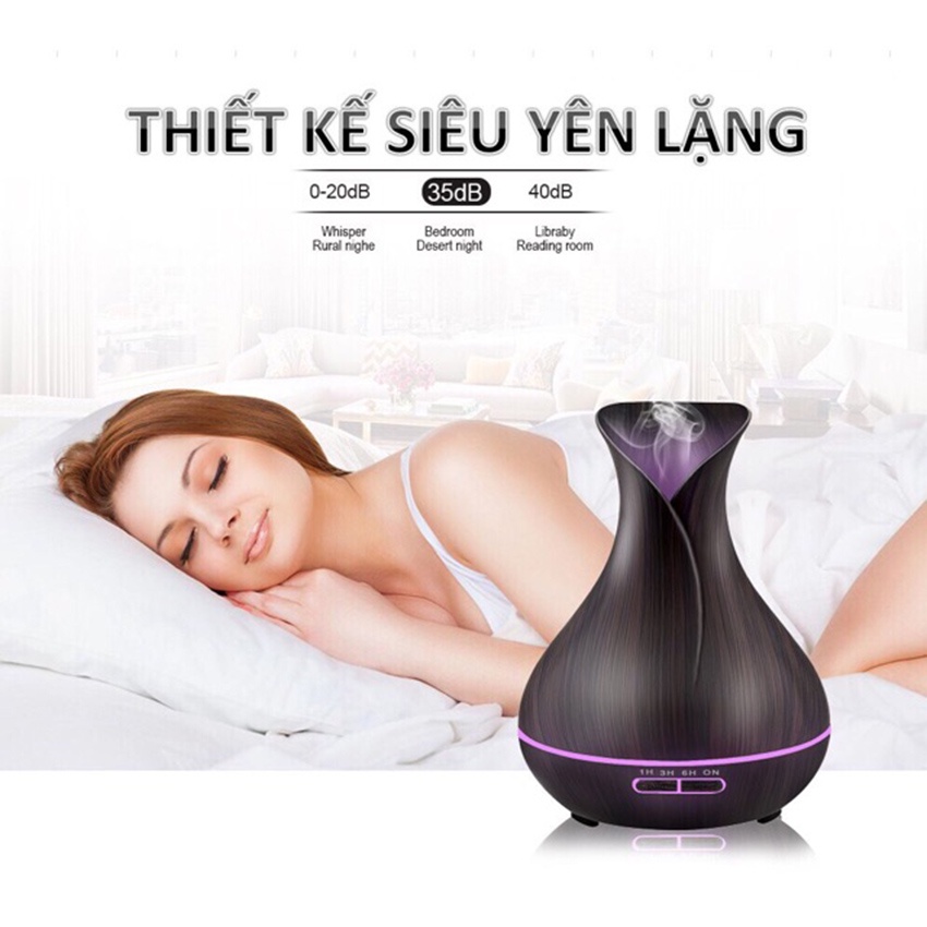 Máy Xông Tinh Dầu Phun Sương Tạo Ẩm Tuy Líp Dung Tích 550ml Tặng Điều Khiển Giúp Thơm Phòng Tự Ngắt Khi Hết Nước