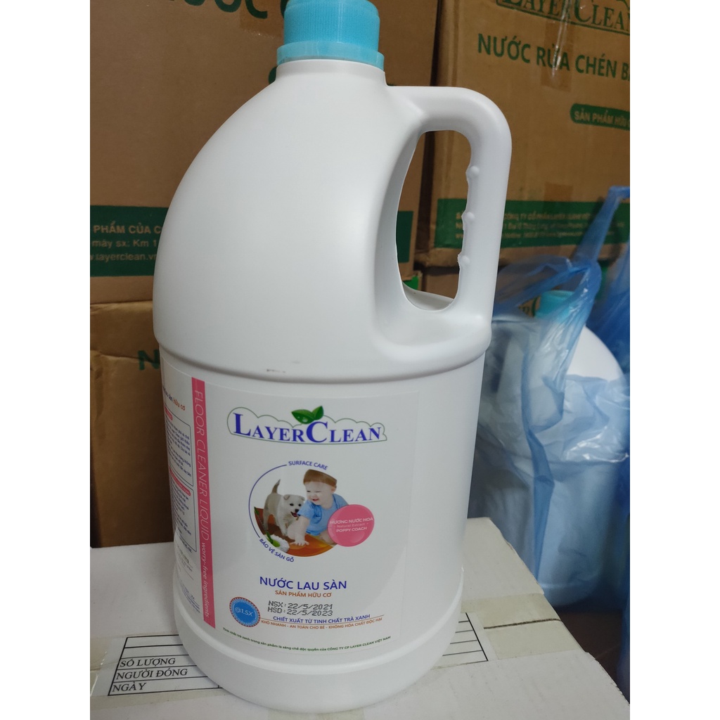 Nước lau sàn hữu cơ Layer Clean 5L hương Quế, hương Nước Hoa