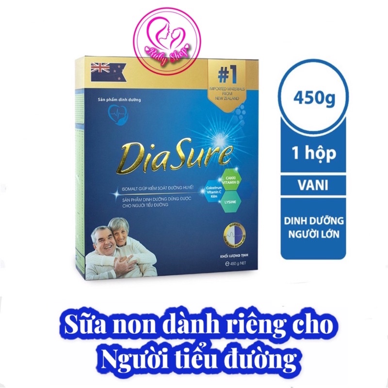 [Hộp 450g ] Sữa diasure hộp giấy 450g với 18 gói nhỏ tiện lợi