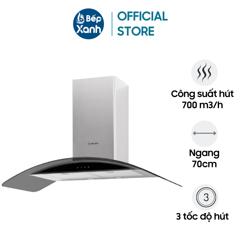 [FREESHIP HCM] Máy Hút Mùi Áp Tường Malloca Gama K3155.7 - Ngang 70cm - Công Suất Hút 700 m3/h