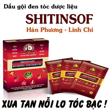 Dầu gội đen tóc Shitinsof Hán Phương Linh Chi (Hộp 3 gói)