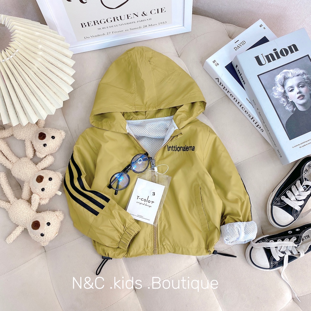 SALE BỘ ÁO KHOÁC GIÓ 2 LỚP CAO CẤP BÉ TRAI BÉ GÁI XINH XẮN SIZE 10-30KG(AKIC)