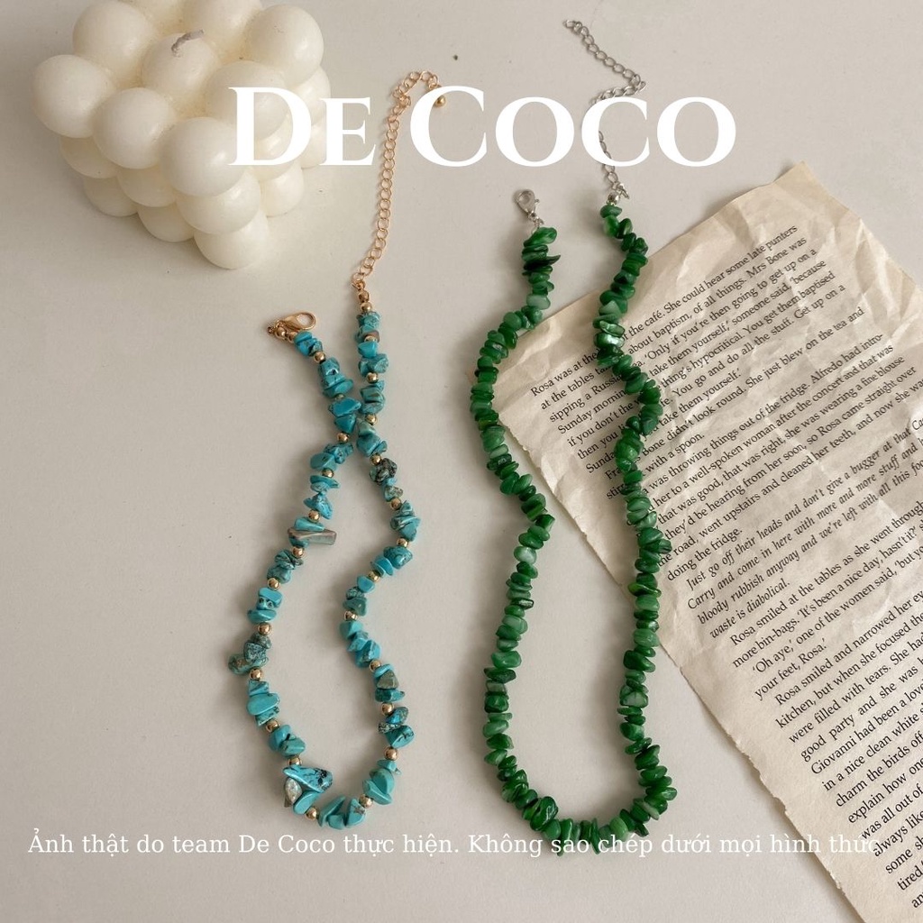 Vòng cổ choker đá xanh ngọc lục bảo Graval decoco