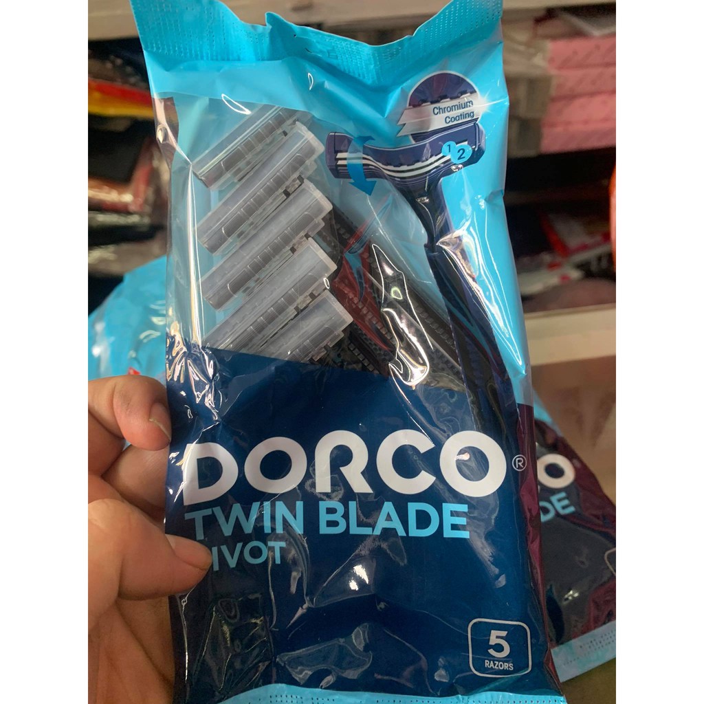Bàn cạo râu lưỡi kép Dorco túi 5 chiếc Hàn Quốc