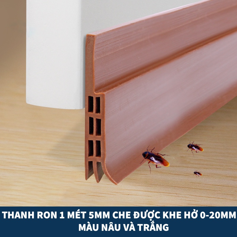 Combo 2 Mét Ron Chặn Cửa 5MM, Miếng Chặn Cửa BESTSEAL Cải Tiến, Thanh Dán Cửa Ngăn Bụi và Côn Trùng