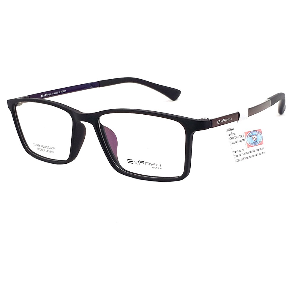 Gọng kính cận nam nữ Exfash EF67470 C214 chính hãng (tròng cận 0 độ)