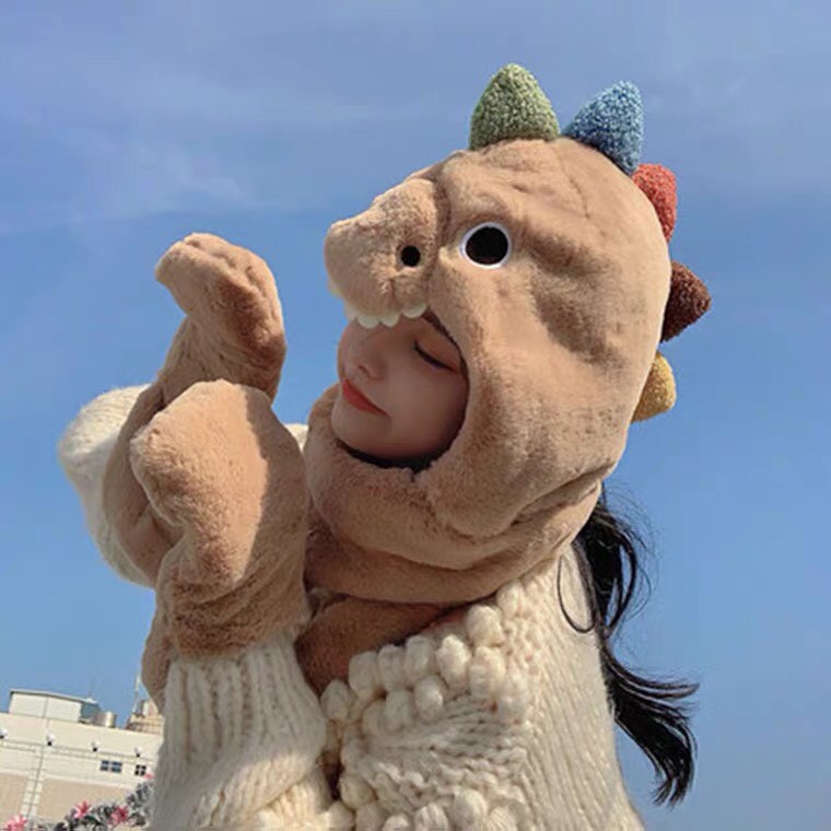 Mũ len trùm đầu hình con vật siêu đáng yêu, lông mềm mịn cực ấm áp